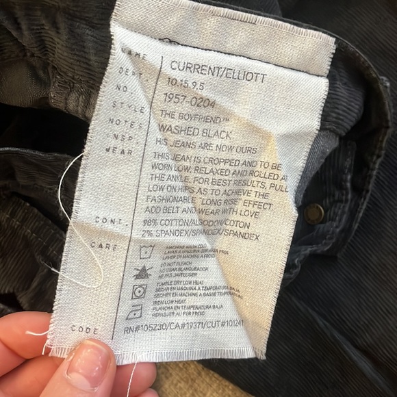 Current Elliott Washed Black Cords - Picture 6 of 8